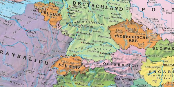 Detailansicht der politischen Europa Karte