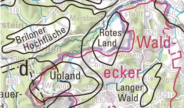 Detailansicht der Landschaftskarte