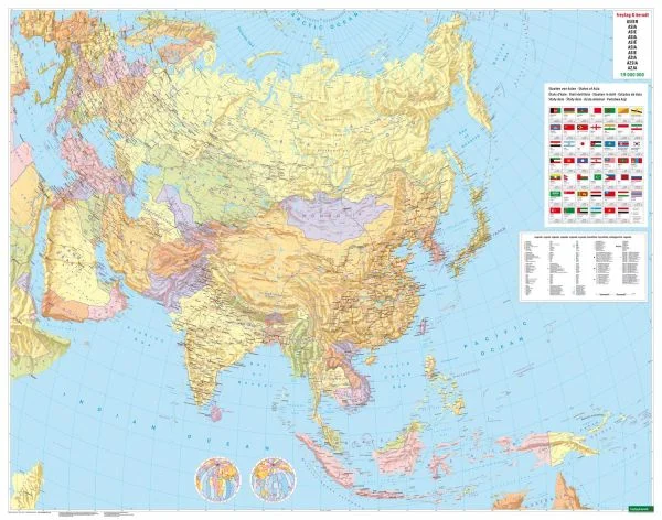 Physische / Politische Landkarte von Asien