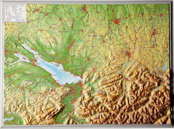 Die Reliefkarte Allgäu-Bodensee