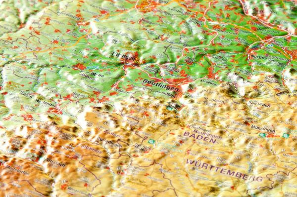 Reutlingen auf der Reliefkarte