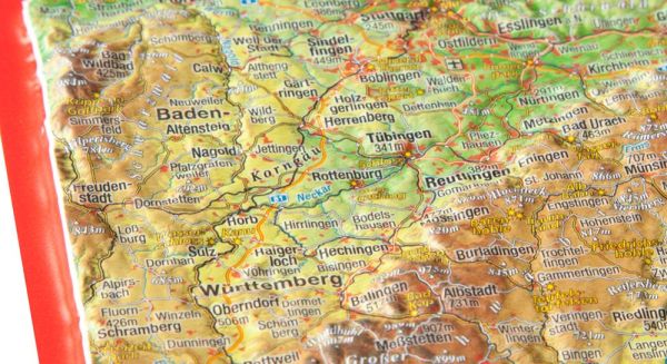 Stuttgart auf der Reliefkarte