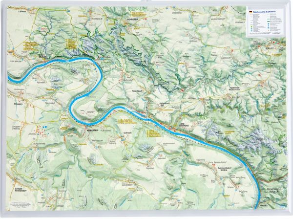 Reliefkarte der Sächsischen Schweiz