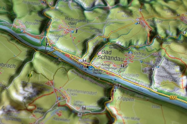 Bad Schandau auf der Reliefkarte