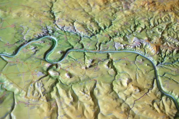 Weitere Detailansicht der Reliefkarte von der Sächsischen Schweiz