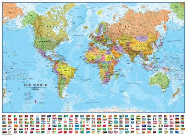 Politische Weltkarte in unterschiedlichen Formaten