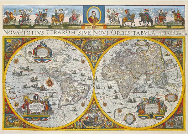 Blaeu's Weltkarte (1665)
