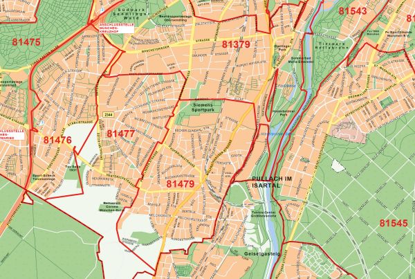 Der Stadtplan von München im Detail