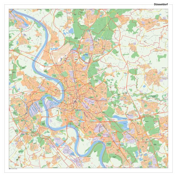 Postleitzahlenkarte von Düsseldorf