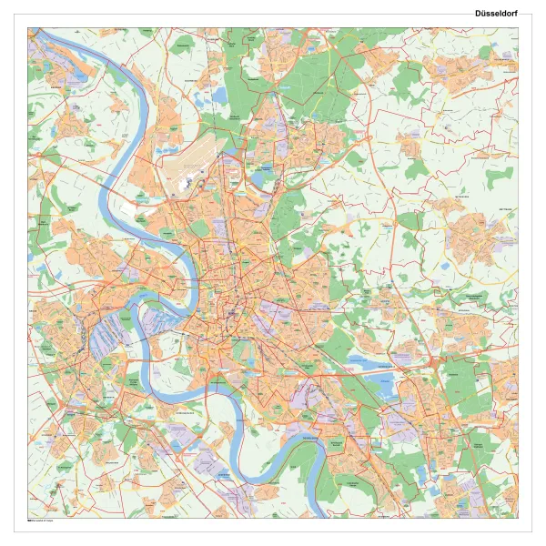 Postleitzahlenkarte von Düsseldorf