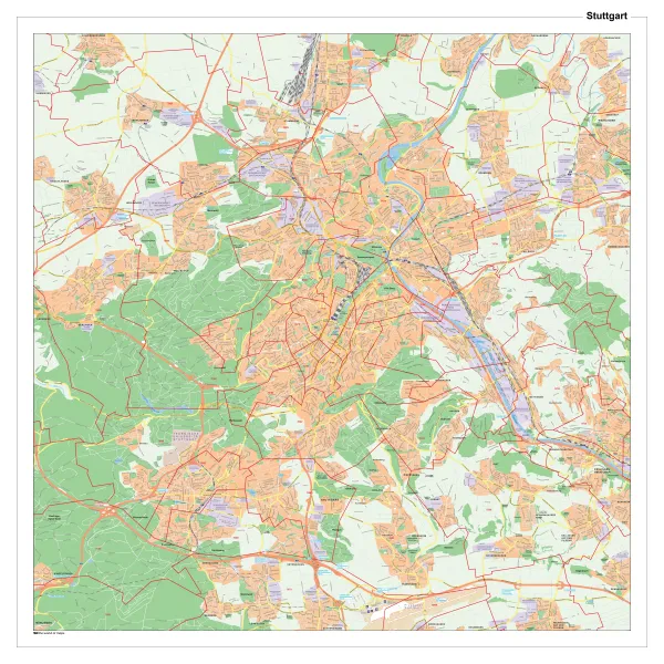 Postleitzahlenkarte von Stuttgart