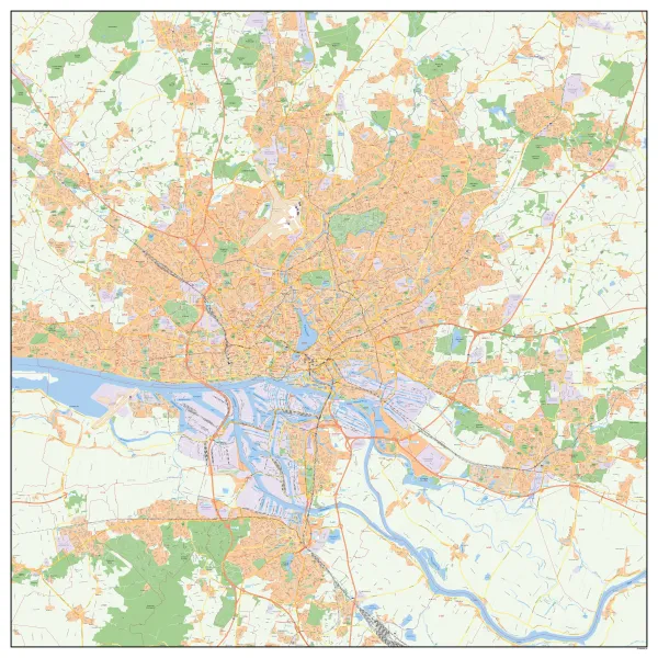 Stadtplan Hamburg mit Postleitzahlen
