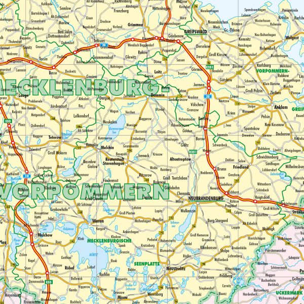 Weiterer Detailausschnitt der Verwaltungskarte von Deutschland