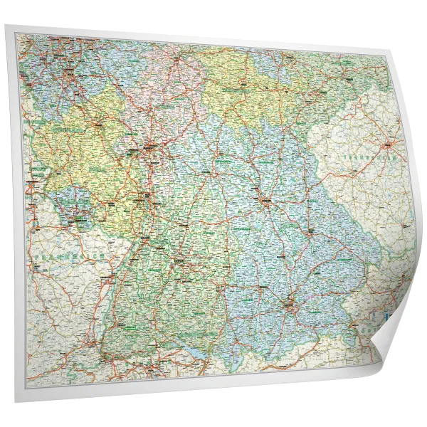 Verwaltungskarte von Süddeutschland