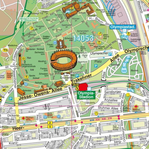 Detailansicht des Stadtplans von Charlottenburg-Wilmersdorf