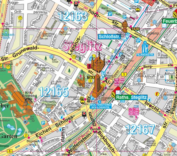 Steglitz-Zehlendorf in der Detailansicht - Landkarte