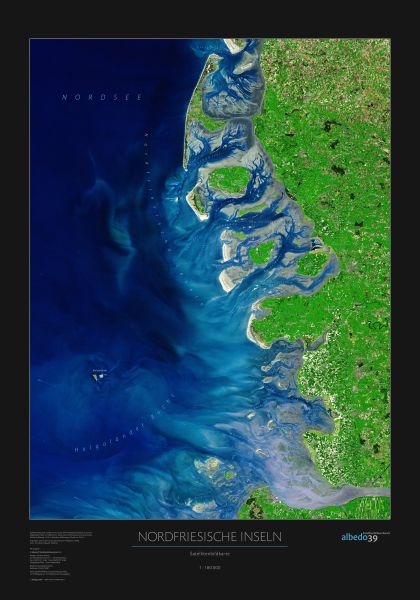 Die Satelliten Karte Nordfriesische Inseln