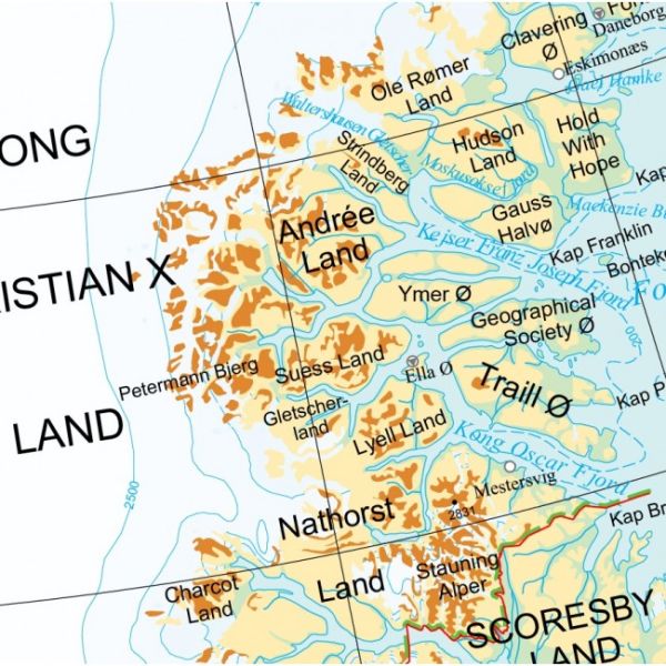 Detailansicht der Grönland Karte