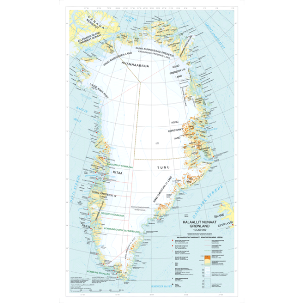 Topografische Karte von Grönland