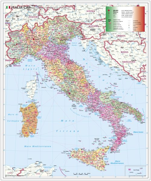 Postleitzahlenkarte von Italien