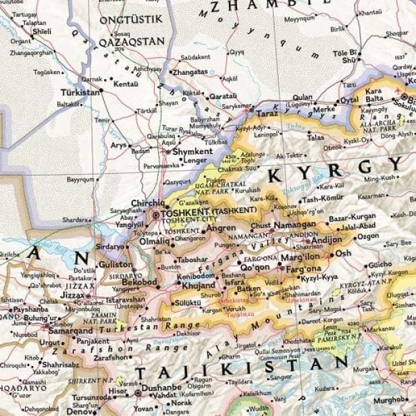 Detailansicht der Zentralasien Karte