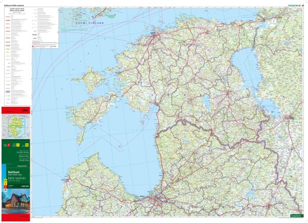 Estland, Lettland und Litauen als Straßenkarte