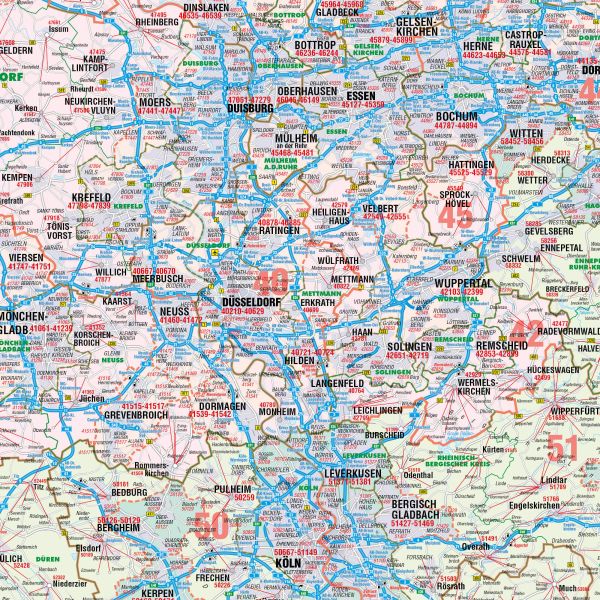 Detailansicht der Postleitzahlenregion 5