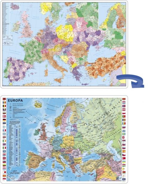 Europa - Schreibunterlage - Postleitzahlen / politisch (64 x 44 cm)