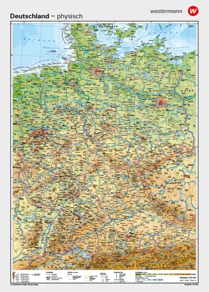 Die physische Schulwandkarte von Deutschland