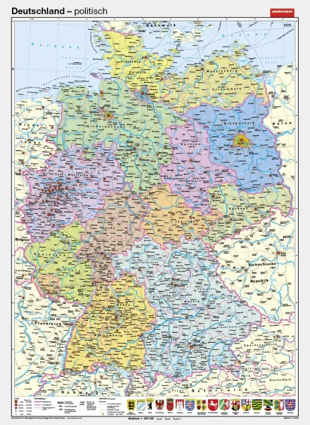 Deutschland als politische Schulwandkarte