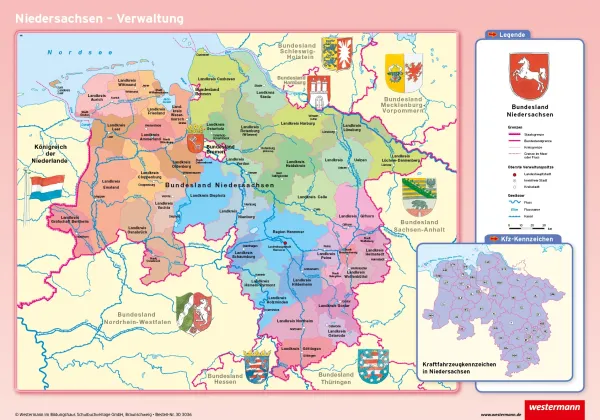 Politische Niedersachsenkarte