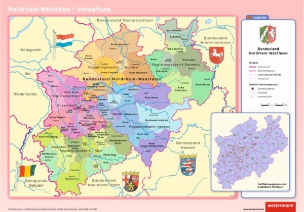 Politische Landkarte von NRW