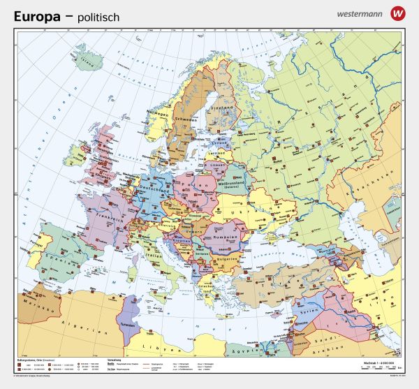 Politische Europa Schulkarte
