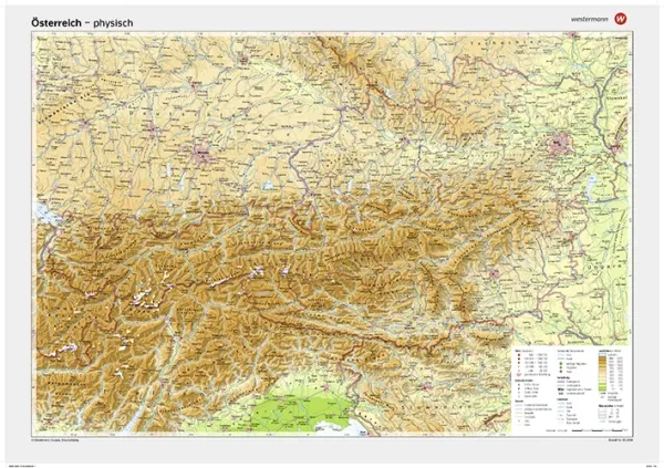 Physische Landkarte von Österreich