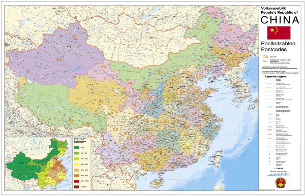 Postleitzahlenkarte von China
