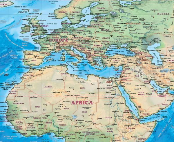 Detailansicht Europa / Afrika