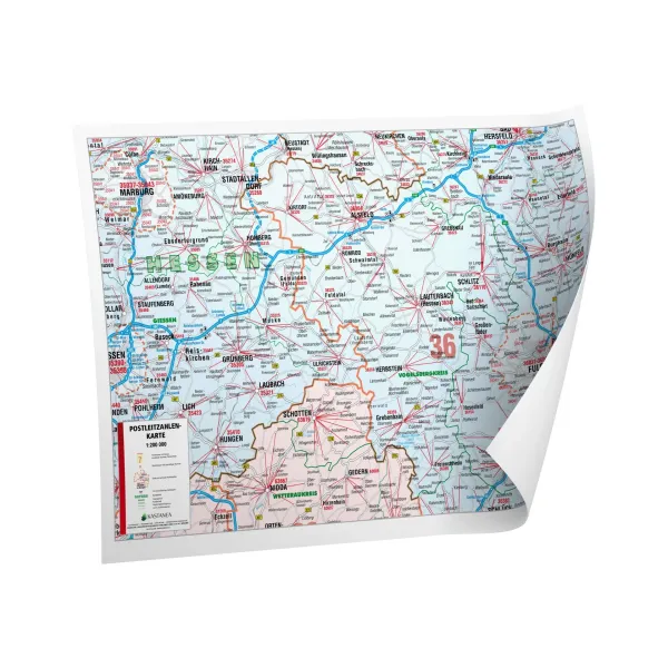 Die Postleitzahlenkarte Landkreis Fulda