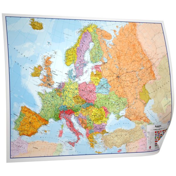 Die politische Übersichtskarte Europa 164x119cm in 4 Varianten.