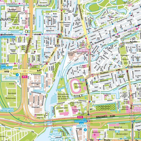 Der Stadtplan Amsterdam Poster Papierkarte im Detail