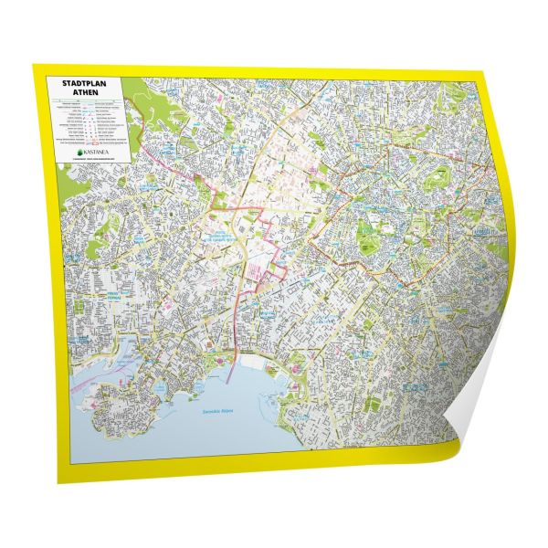 Der Stadtplan Athen Poster Papierkarte