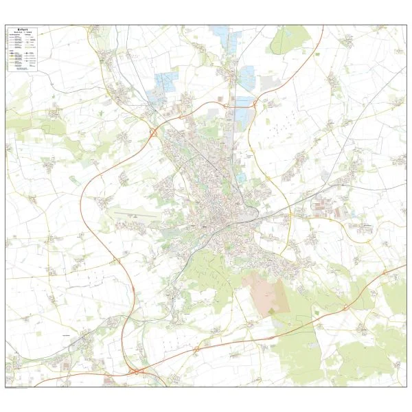 Der Stadtplan Erfurt 150x135cm in 4 Varianten 