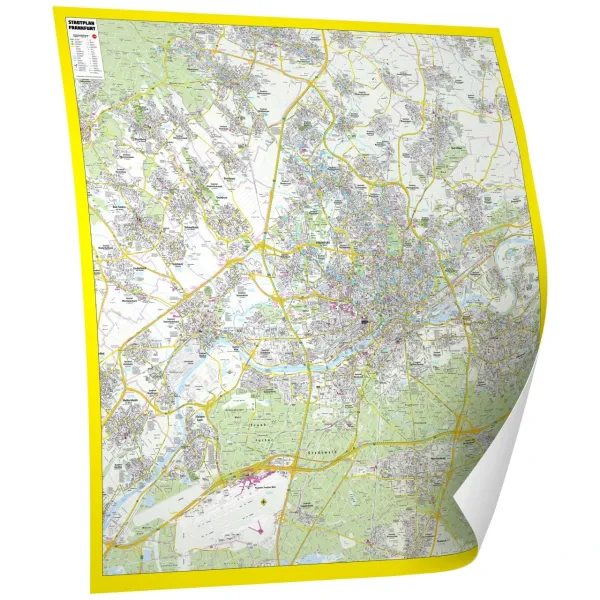 Der Stadtplan Frankfurt Poster Papierkarte