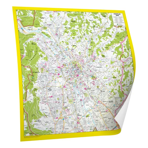 Der Stadtplan Graz Poster Papierkarte