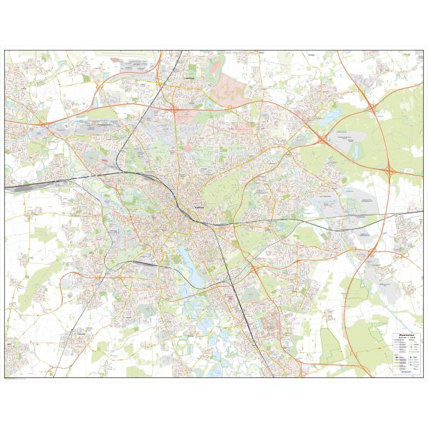 Stadtplan Hannover 100x100cm