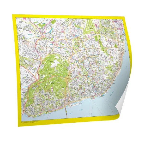 Der Stadtplan Lissabon Poster Papierkarte