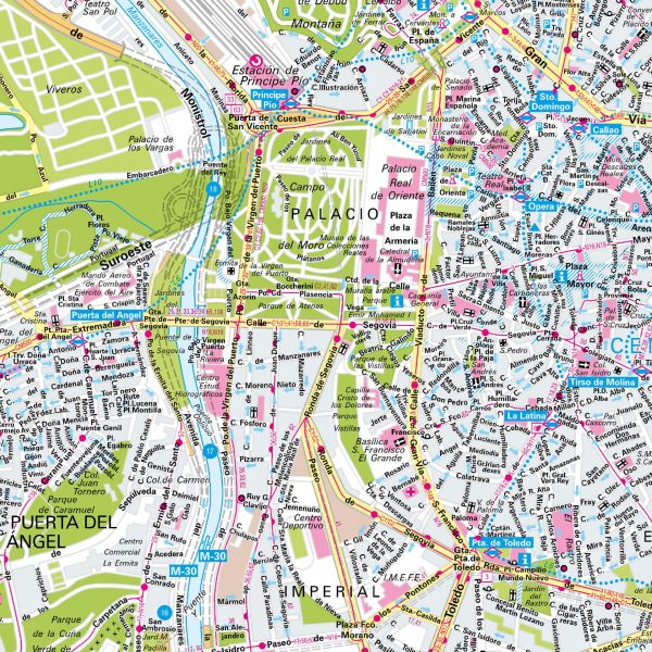 Der Stadtplan Madrid Poster Papierkarte im Detail