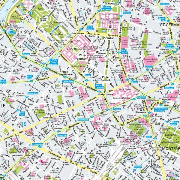 Der Stadtplan Paris Poster Papierkarte im Detail