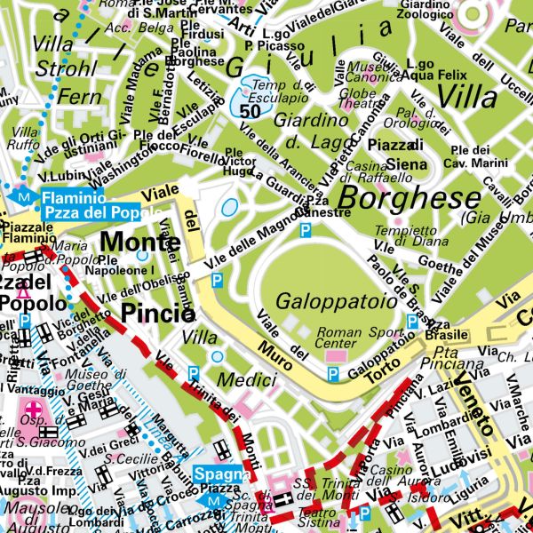 Der Stadtplan Rom Poster Papierkarte im Detail