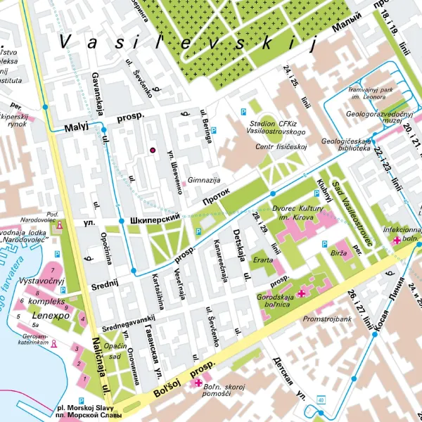Der Stadtplan Sankt Petersburg Papierkarte im Detail