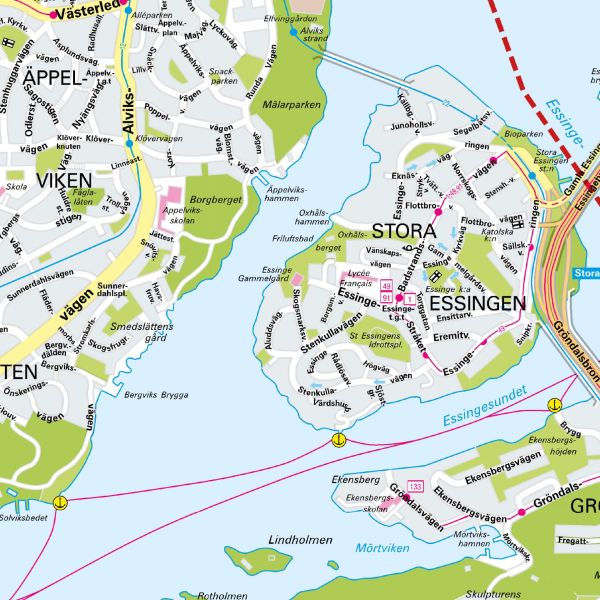 Der Stadtplan Stockholm Papierkarte im Detail